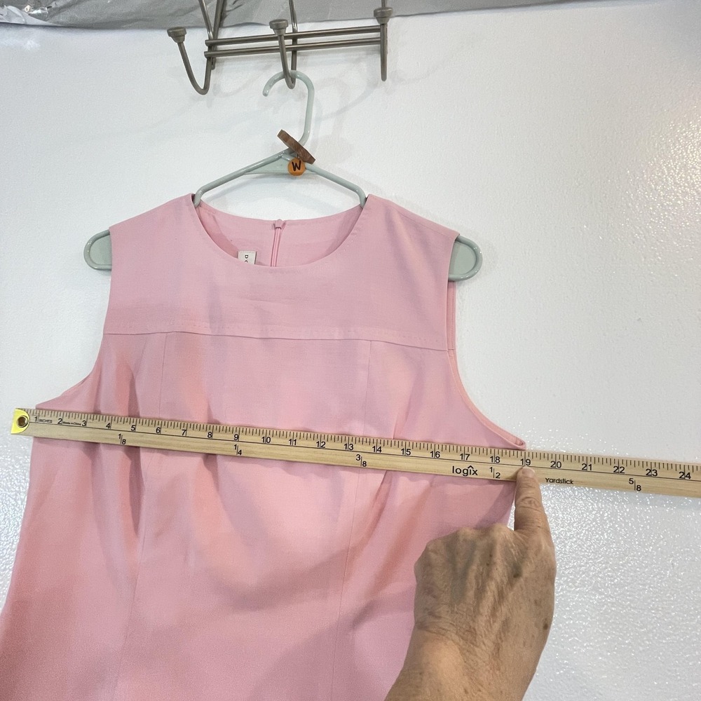 Doncaster Dress‎ Womens 8 Pink Wool Blend Sleeveless Sheath Made In Italy Money - Picture 4 of 10